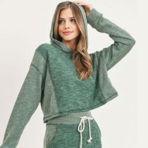 Only 1 Left! Size Small - 2 Piece Fleece & Waffle Knit Lounge Set- Green